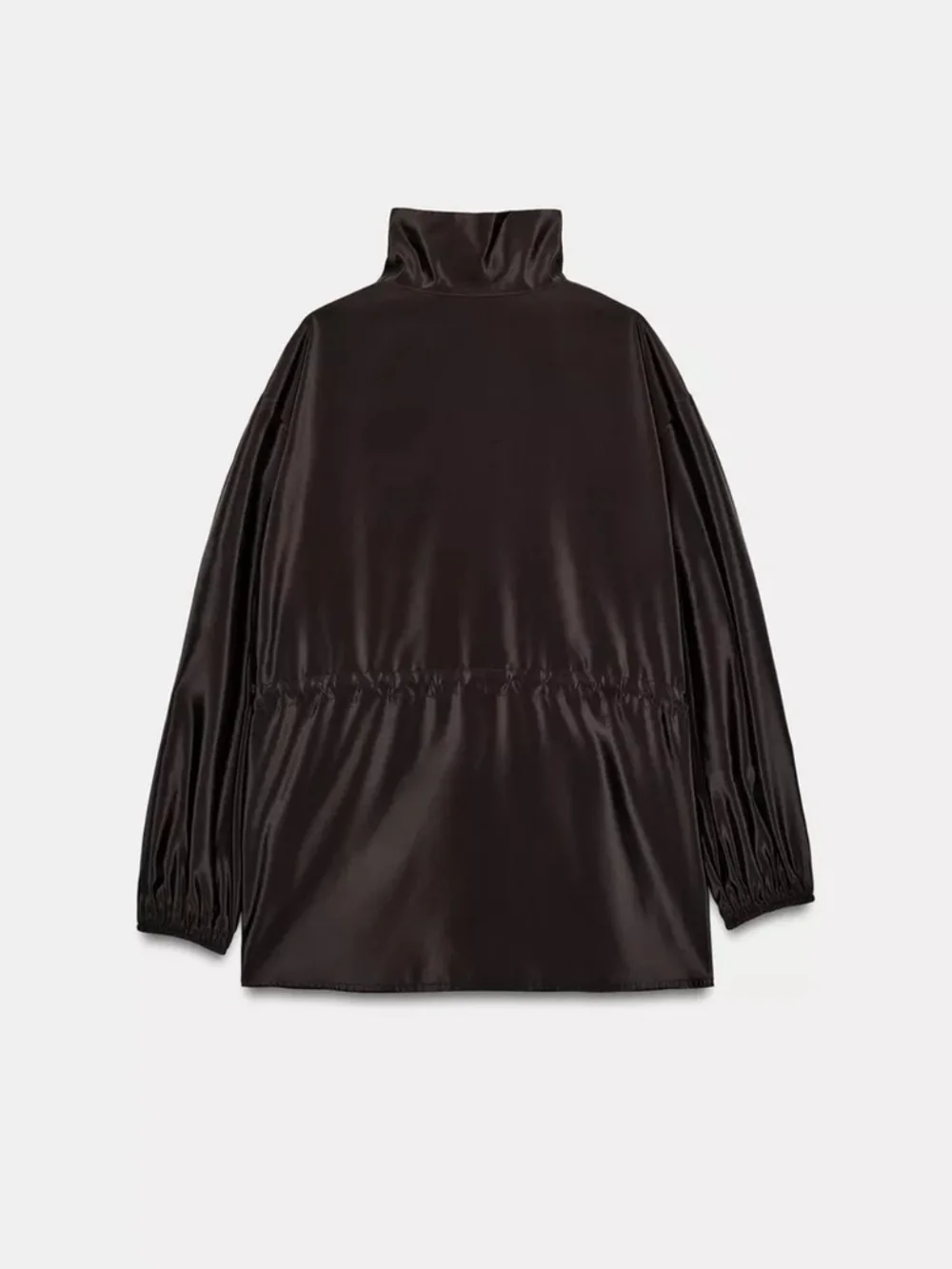 Zara Women’s Dark Brown High-Collar Utility Jacket